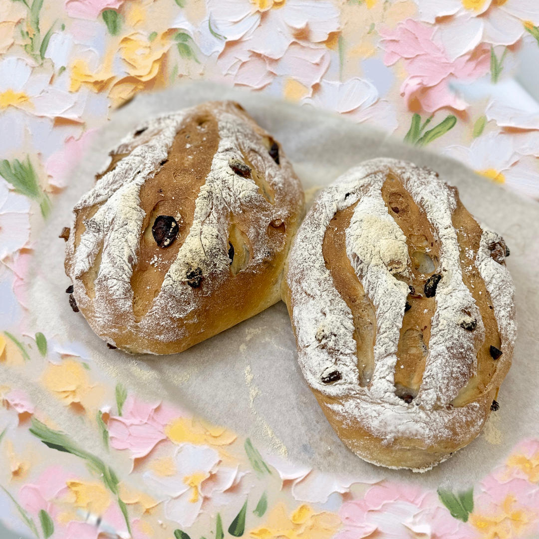 全麦蔓越莓核桃软欧包