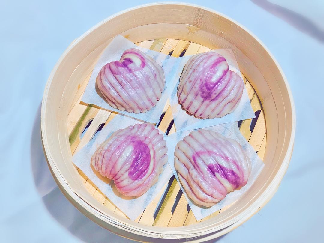 元宝麻麻的厨房做的紫薯贝壳包