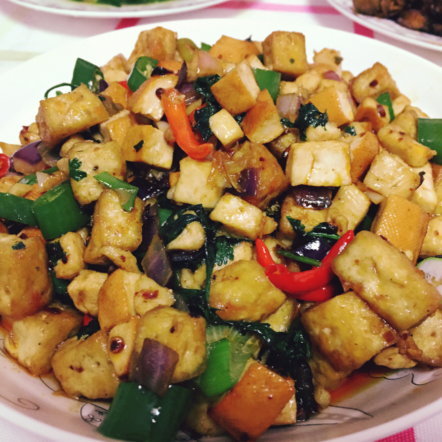 wenty做点小菜做的肉末炒豆腐丁