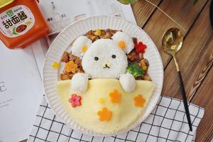 儿童版小熊萌宠香菇鸡丁盖饭❗️酱烧香菇鸡丁饭的做法 步骤15