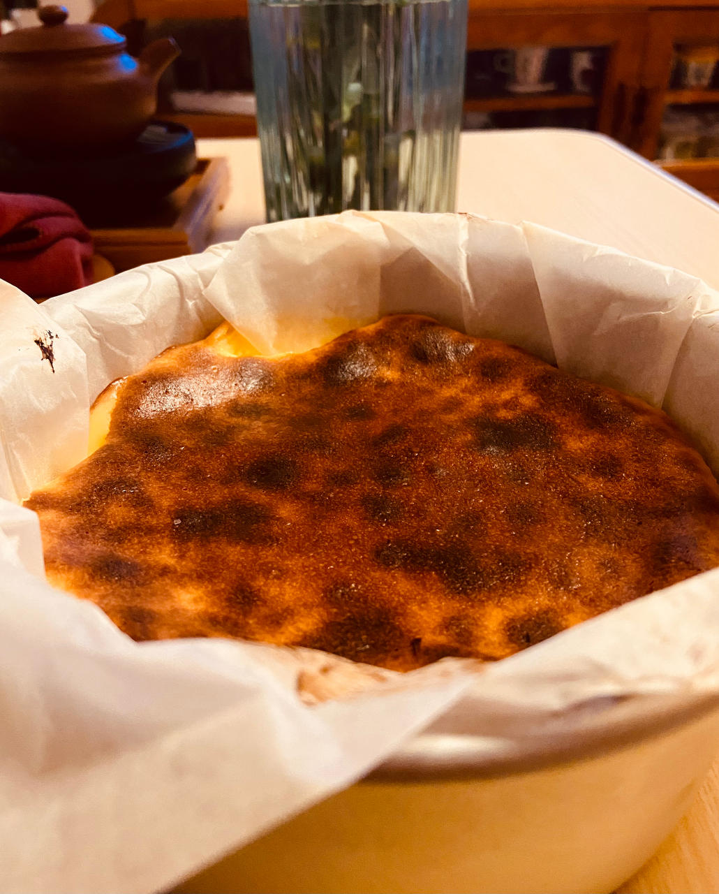 快手的网红basque cheesecake巴斯克焦芝士蛋糕