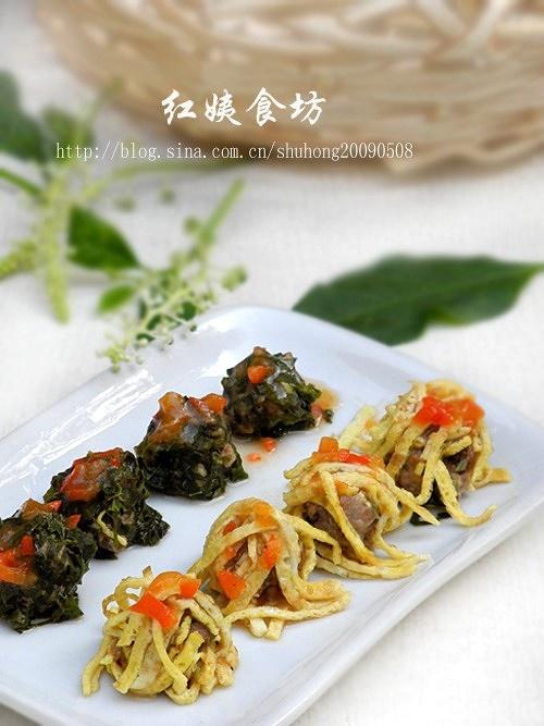 双色绣球丸子的做法