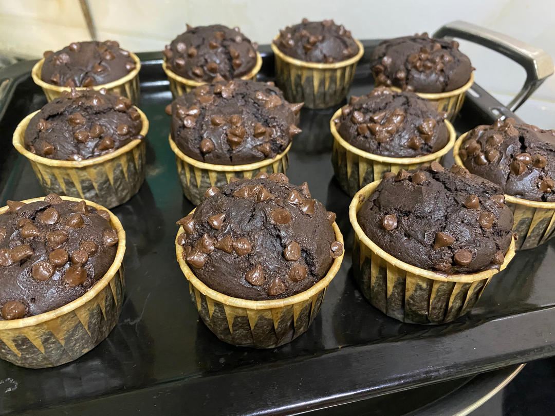 在家做巧克力蘑菇头麦芬蛋糕🍫