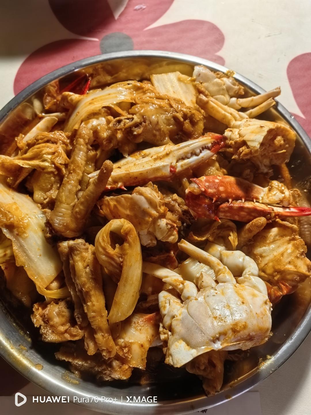 家庭版螃蟹鸡爪煲