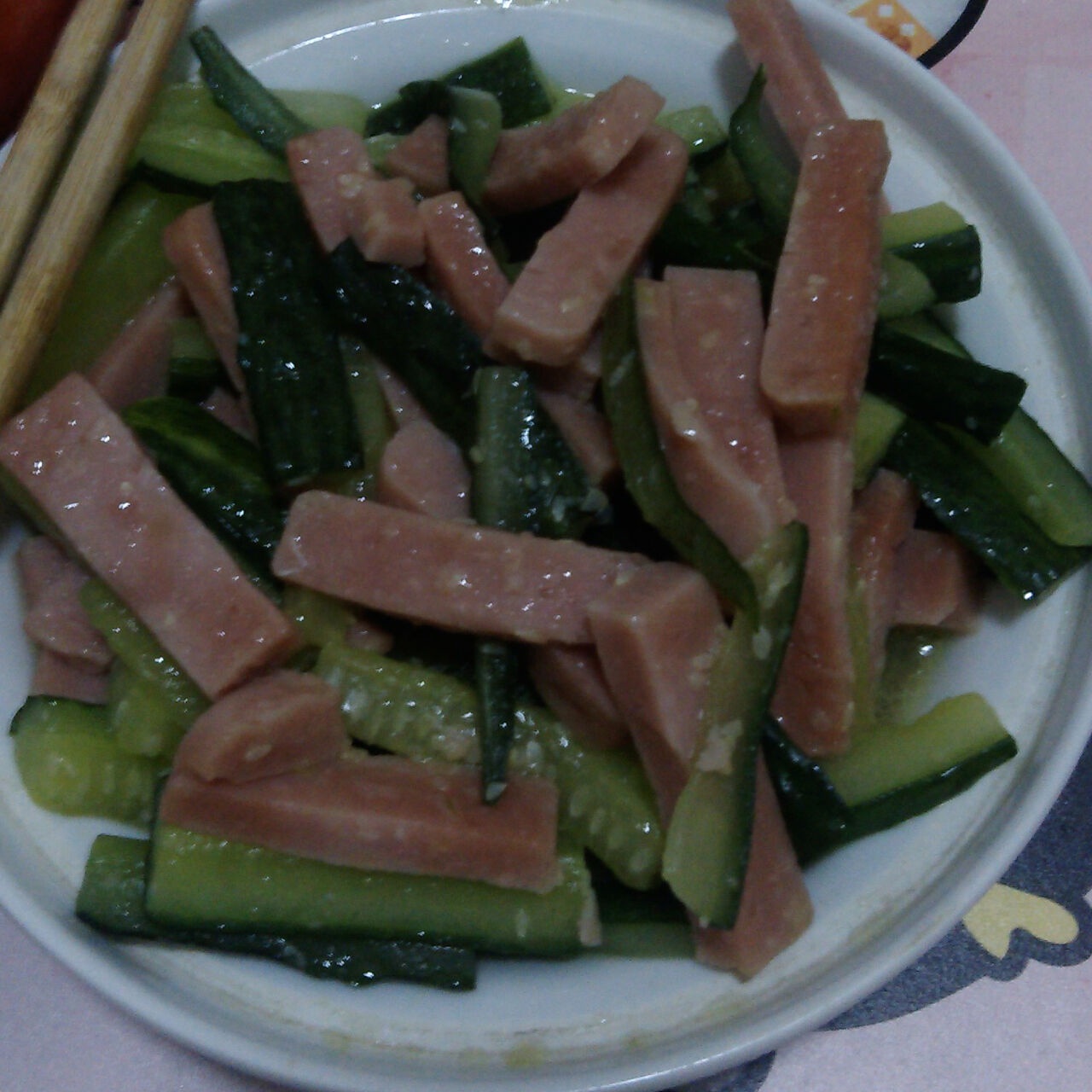 黄瓜炒火腿