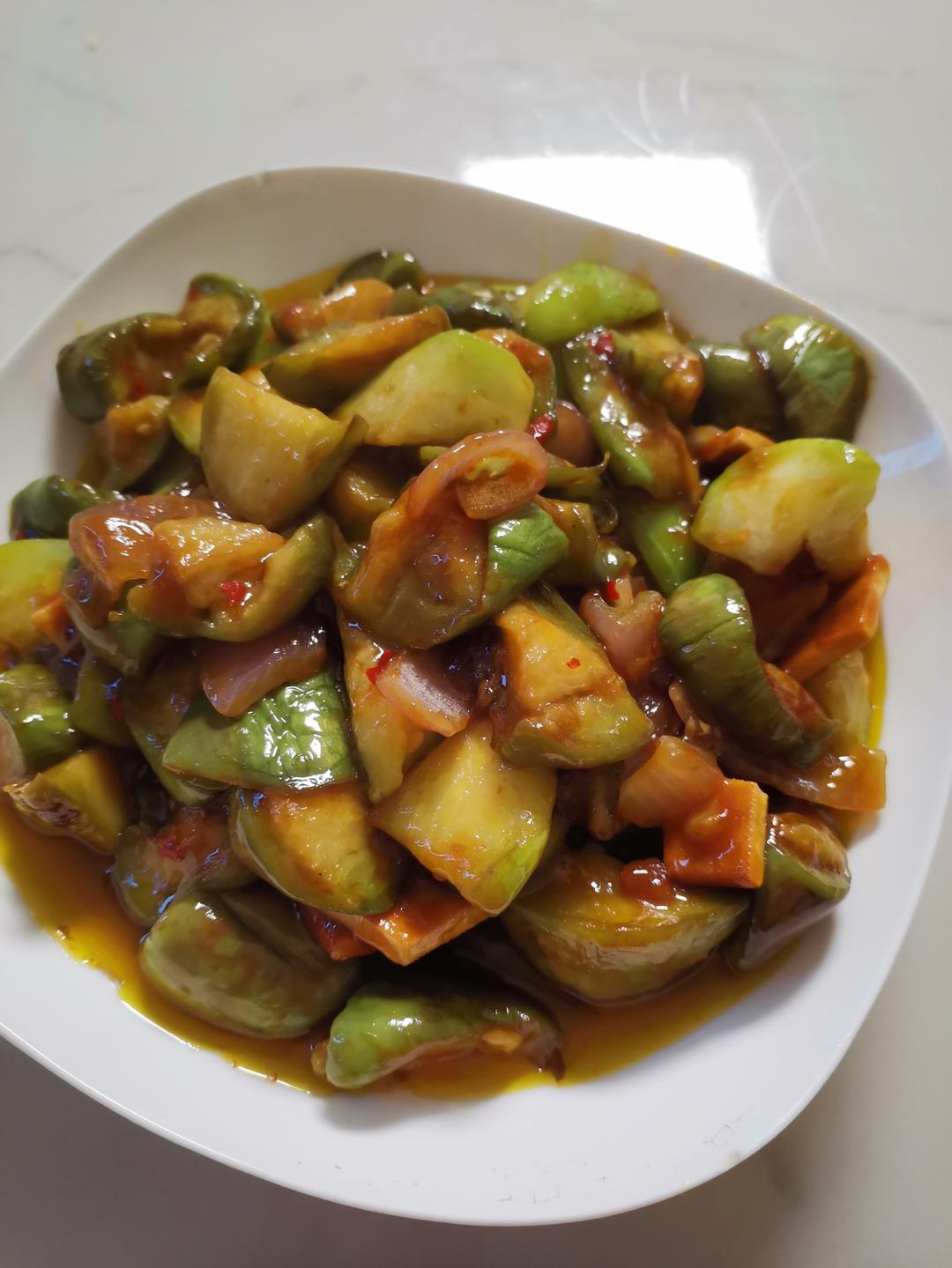 茄子炒丝瓜的做法