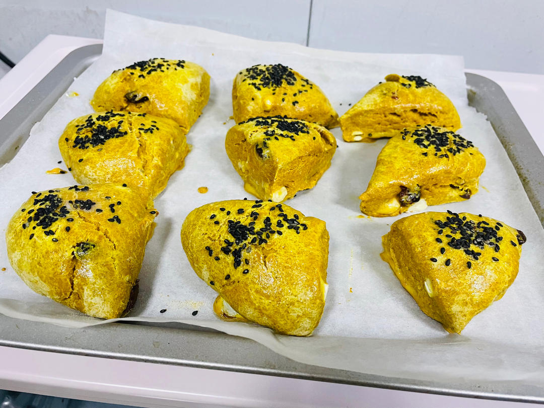 全麦无糖无油低脂版咸玉米蔓越莓司康