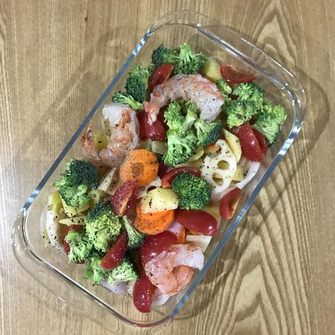 无油鸡胸肉烤时蔬