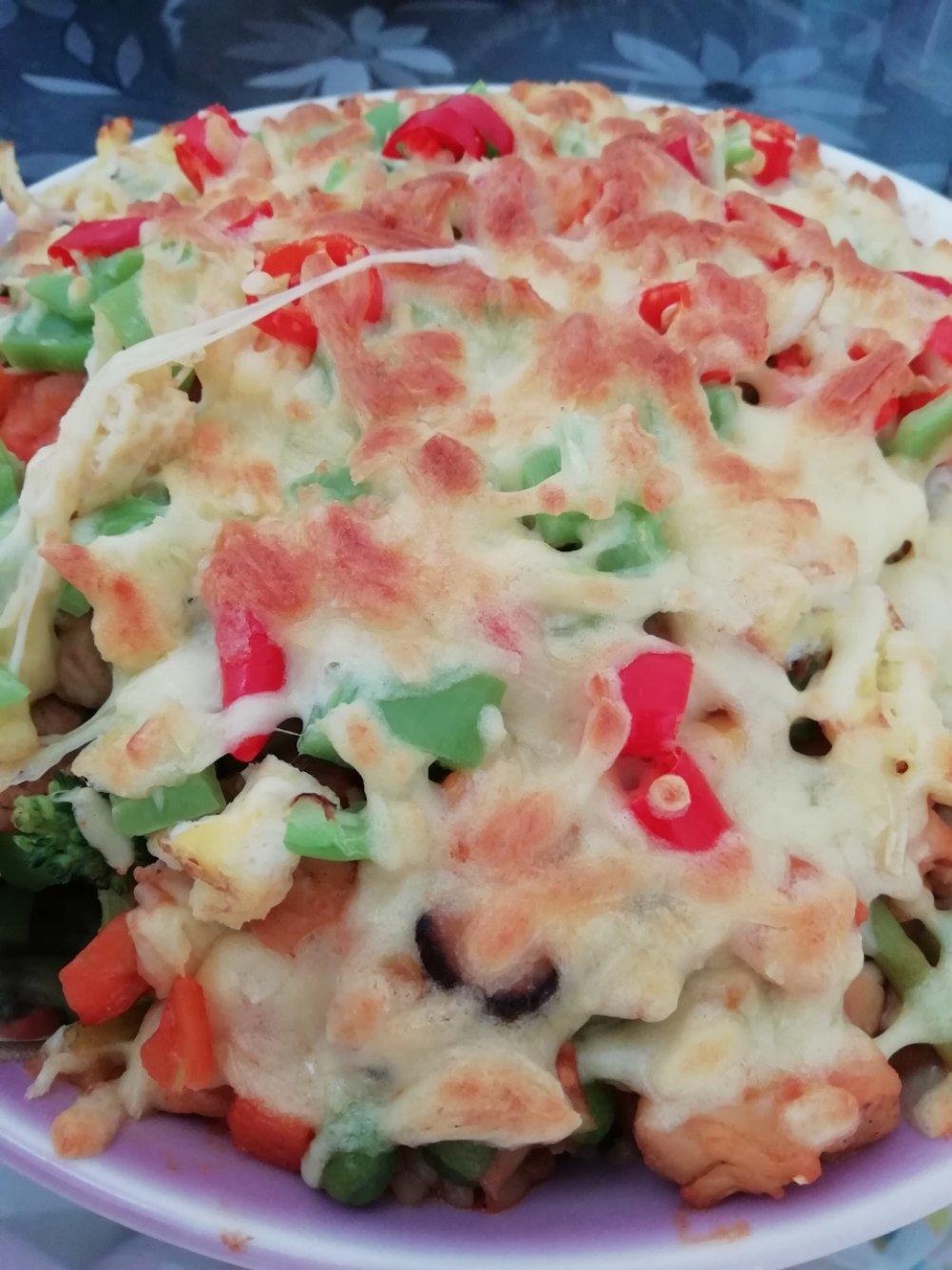 茄汁鸡肉虾仁焗饭
