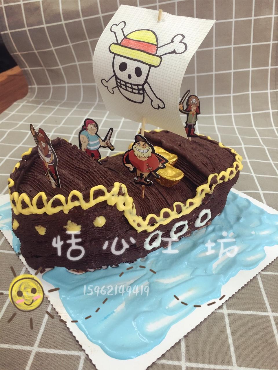 海盗船造型蛋糕制作过程