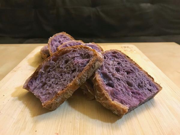 天然酵种紫薯核桃欧包