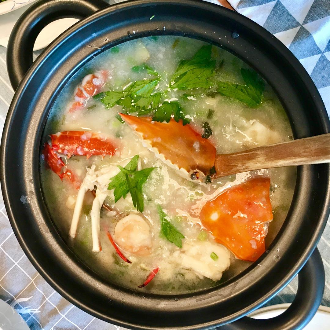 云北欧做的海鲜粥(潮汕砂锅粥)