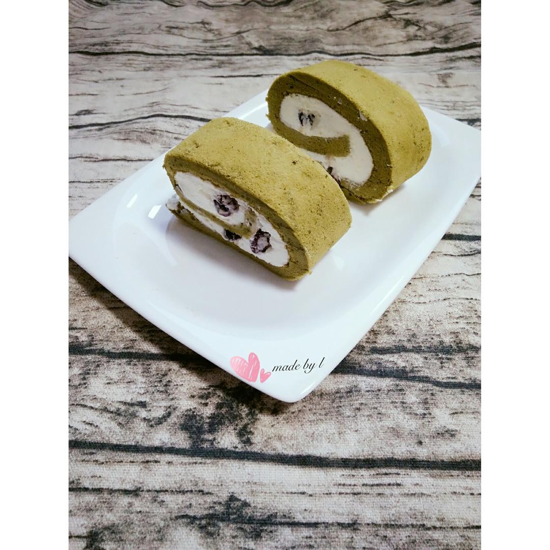 抹茶红豆蛋糕卷