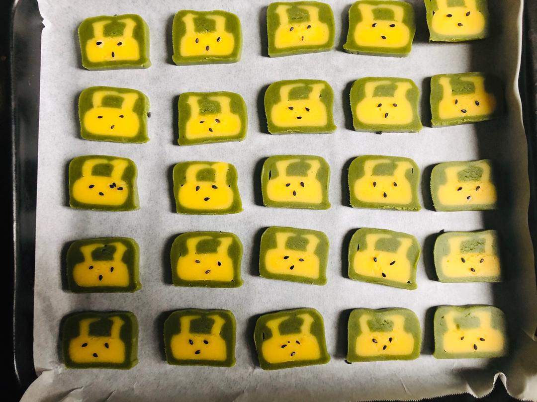 抹茶兔兔曲奇（比熊猫简单！超详细实物图+超良心手绘图）