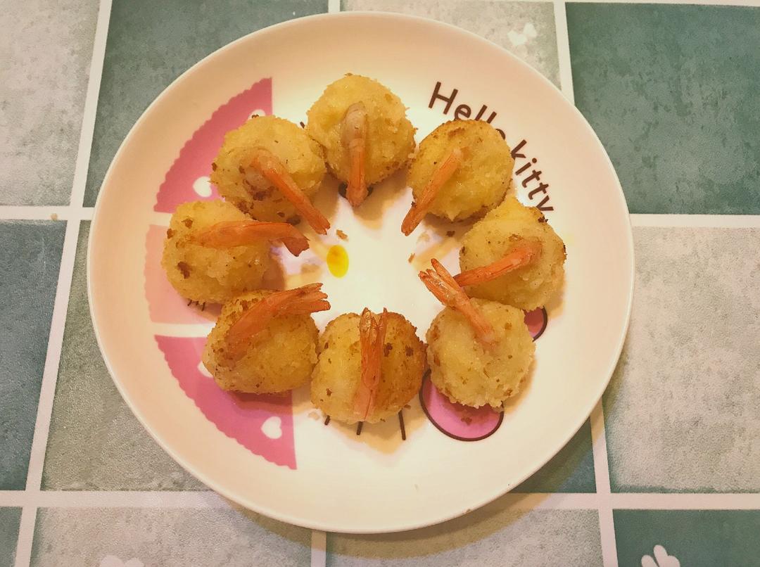 土豆泥鲜虾球