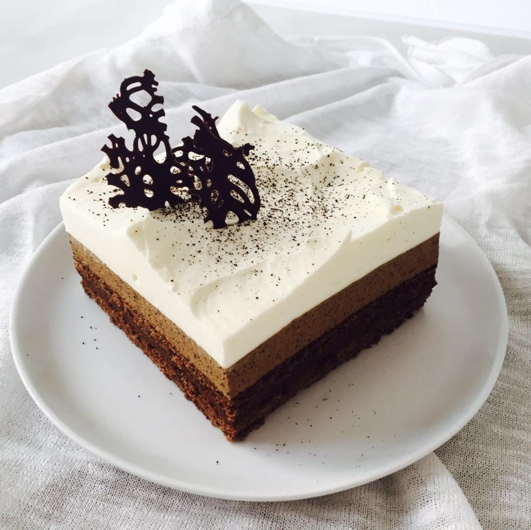 汐之魂做的卡布奇诺蛋糕cappuccino-咖啡白巧克力慕斯配