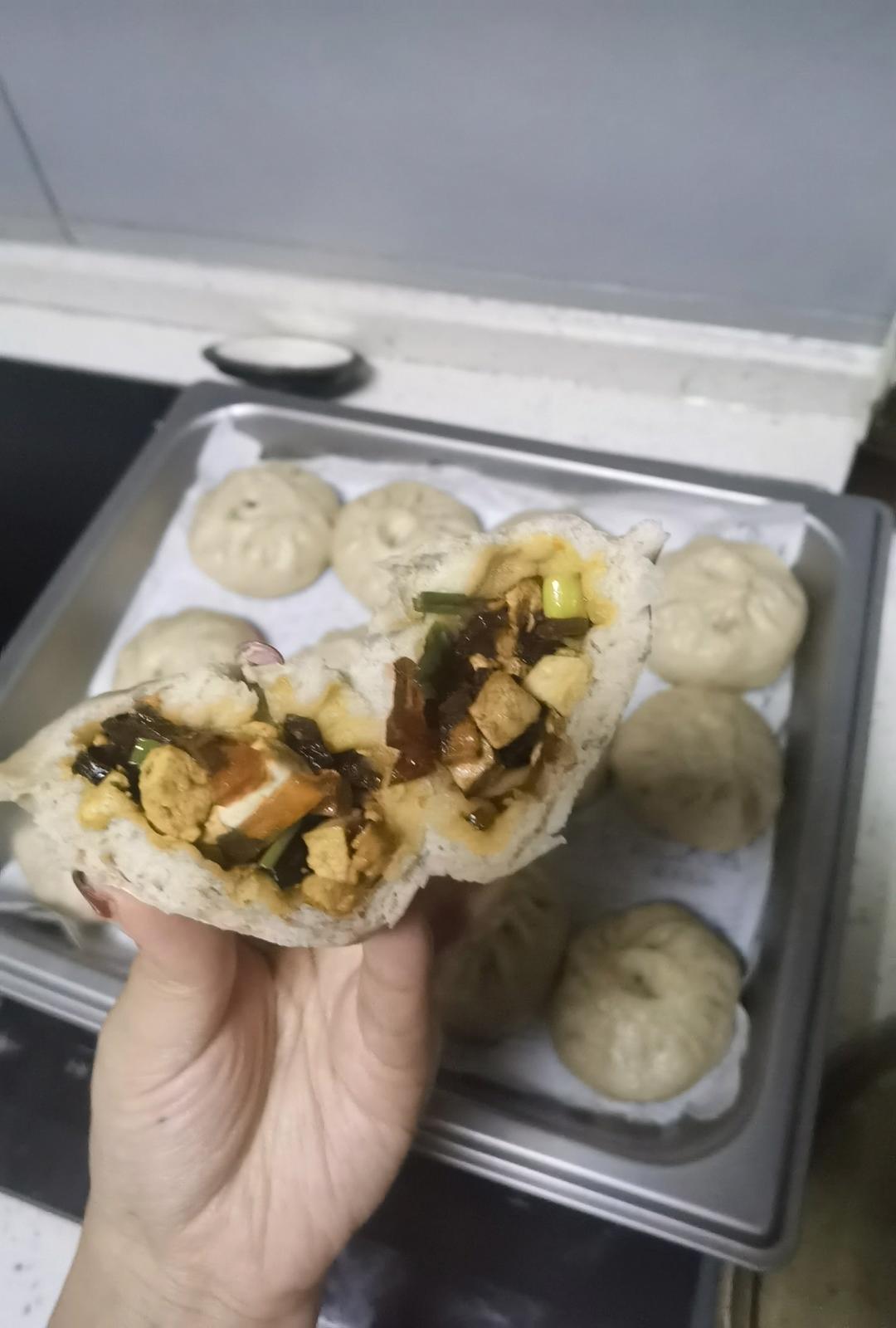 比肉香！酱豆腐粉条馅儿全素大包子