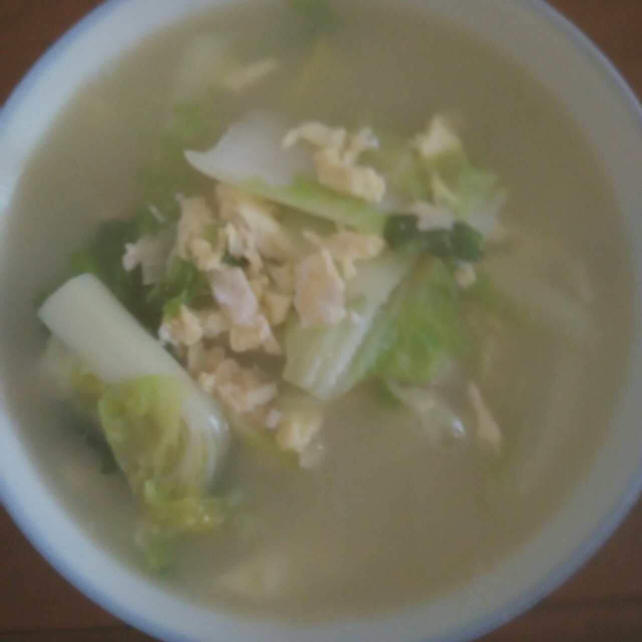 鸡蛋白菜汤(泡蛋白汤)