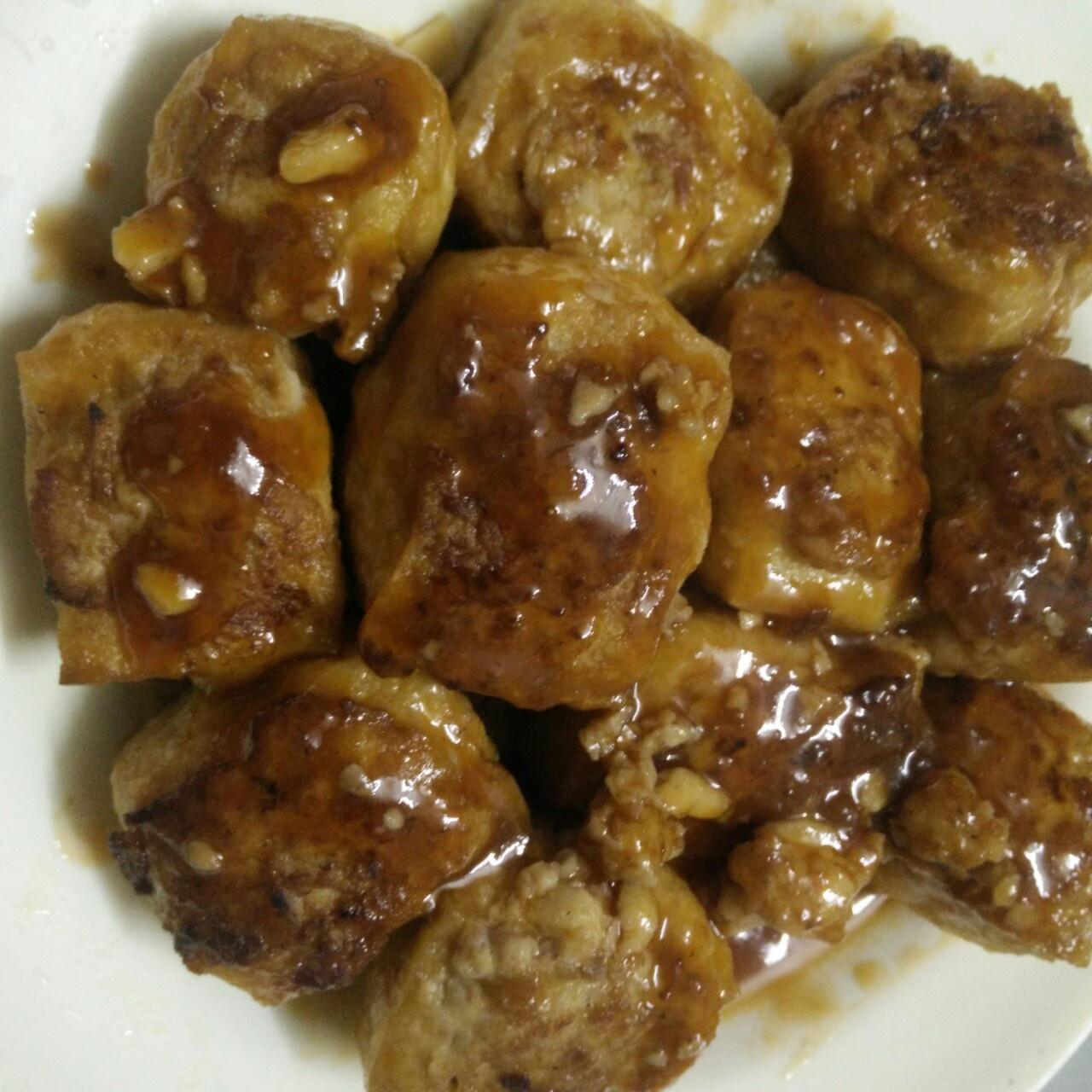 甜酸油豆腐裹肉(开胃菜)的做法