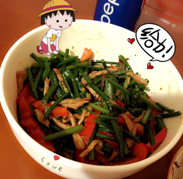 韭菜花炒肉丝