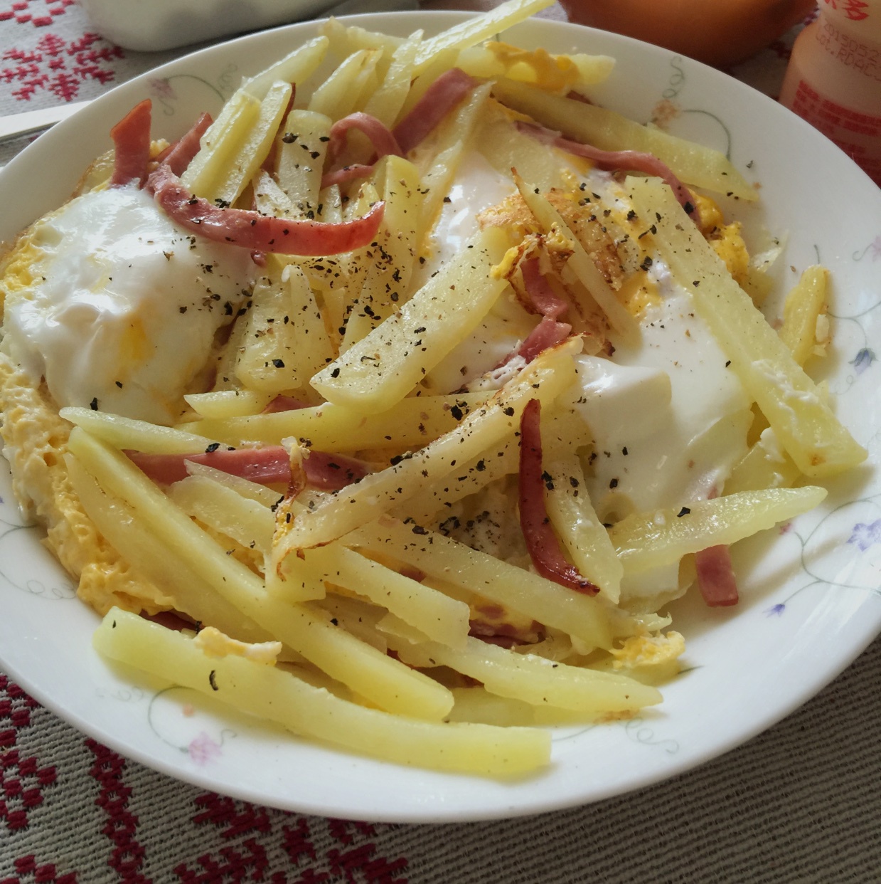 快手早餐—马铃薯火腿蛋