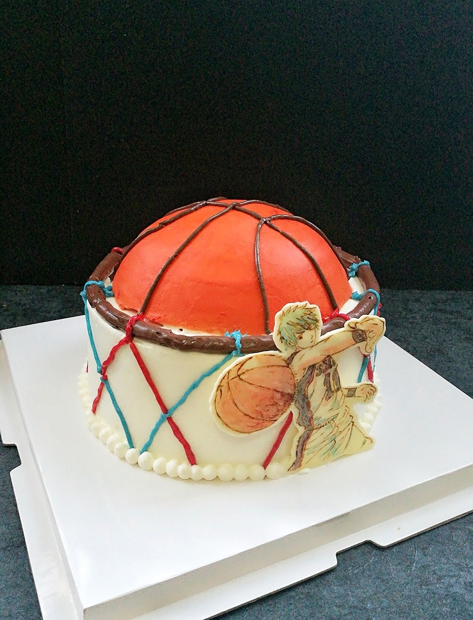 篮球主题蛋糕的做法 步骤6