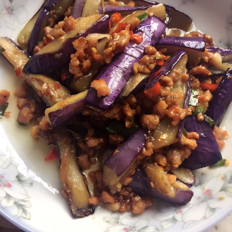 红烧肉沫茄子