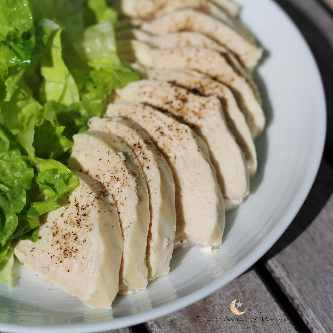 完美口感的水煮鸡胸肉 Poached Chicken Breast