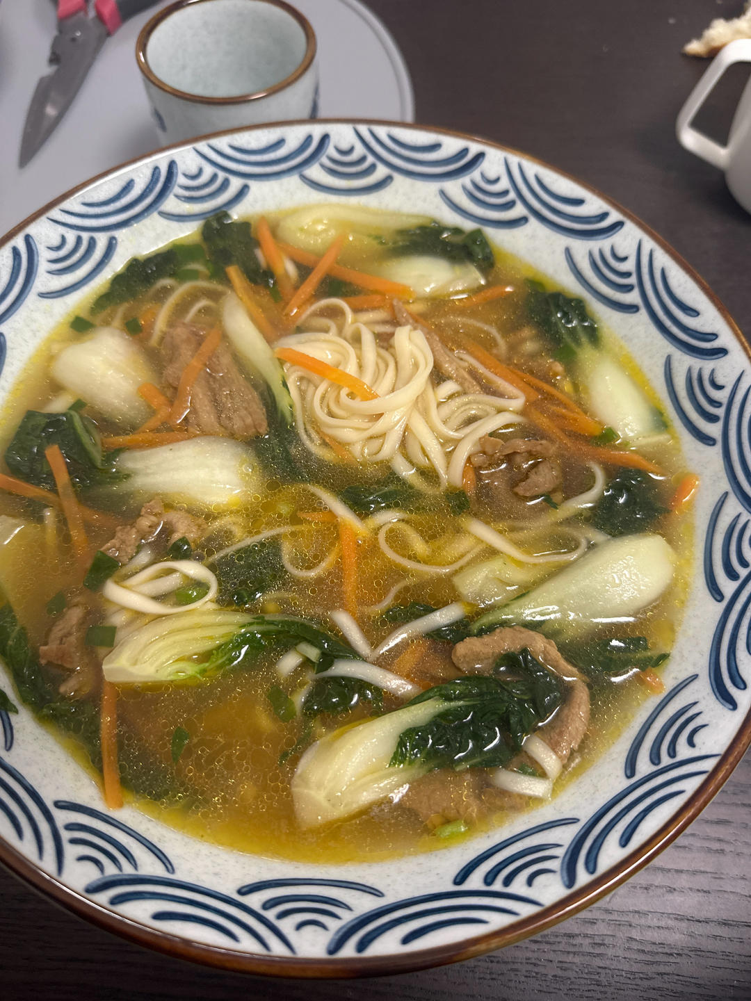 简单家常版肉丝汤面炝锅肉丝面