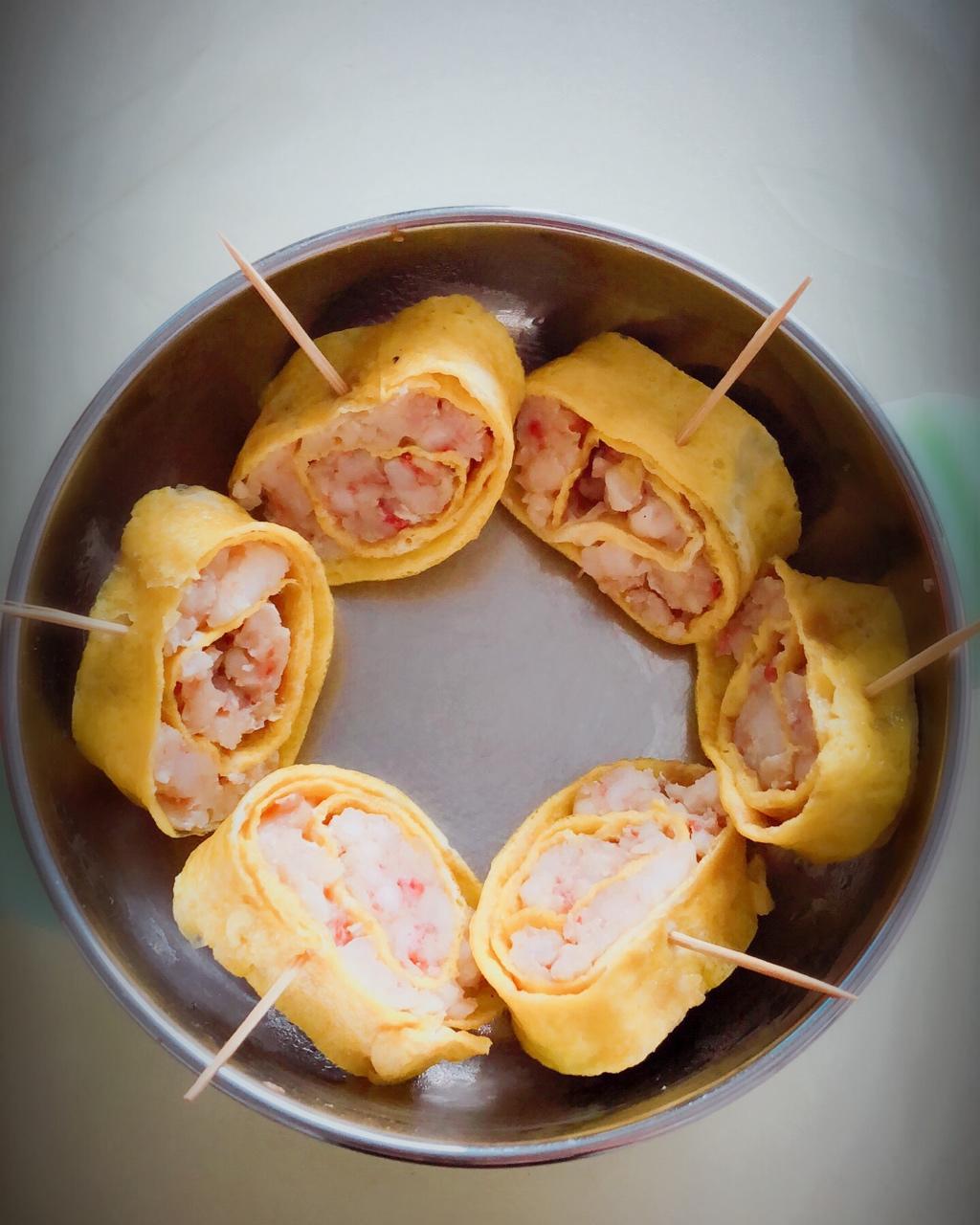鲜虾鸡蛋卷宝宝辅食精华一岁以上宝宝