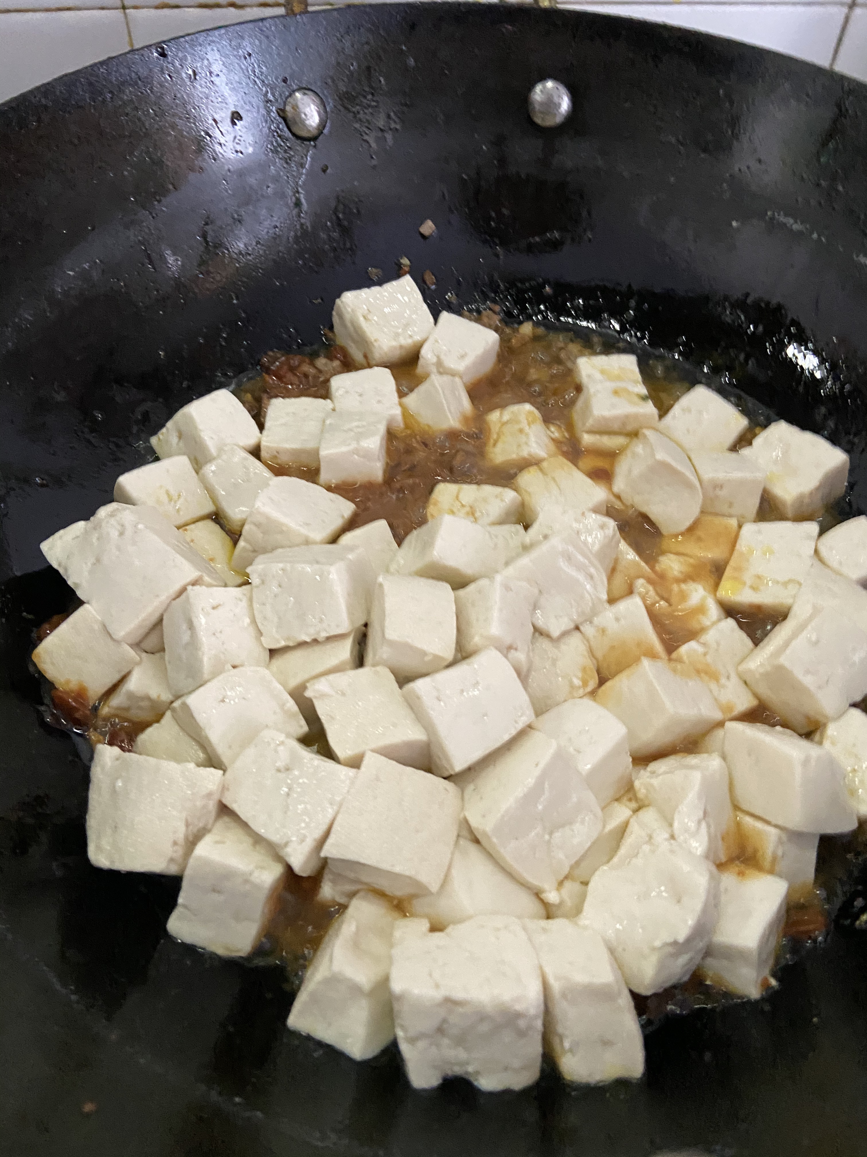 很下饭的肉末酱炖豆腐不辣的做法 步骤5