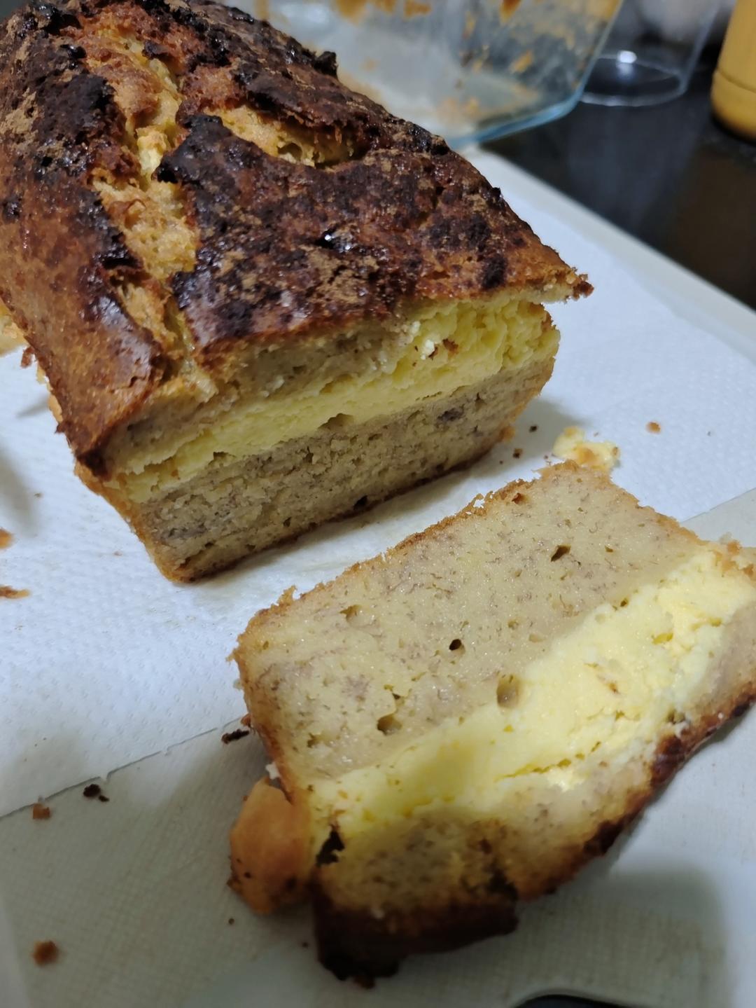 中间有芝士流心的香蕉蛋糕