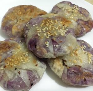 香煎紫薯板栗饼的做法 步骤3