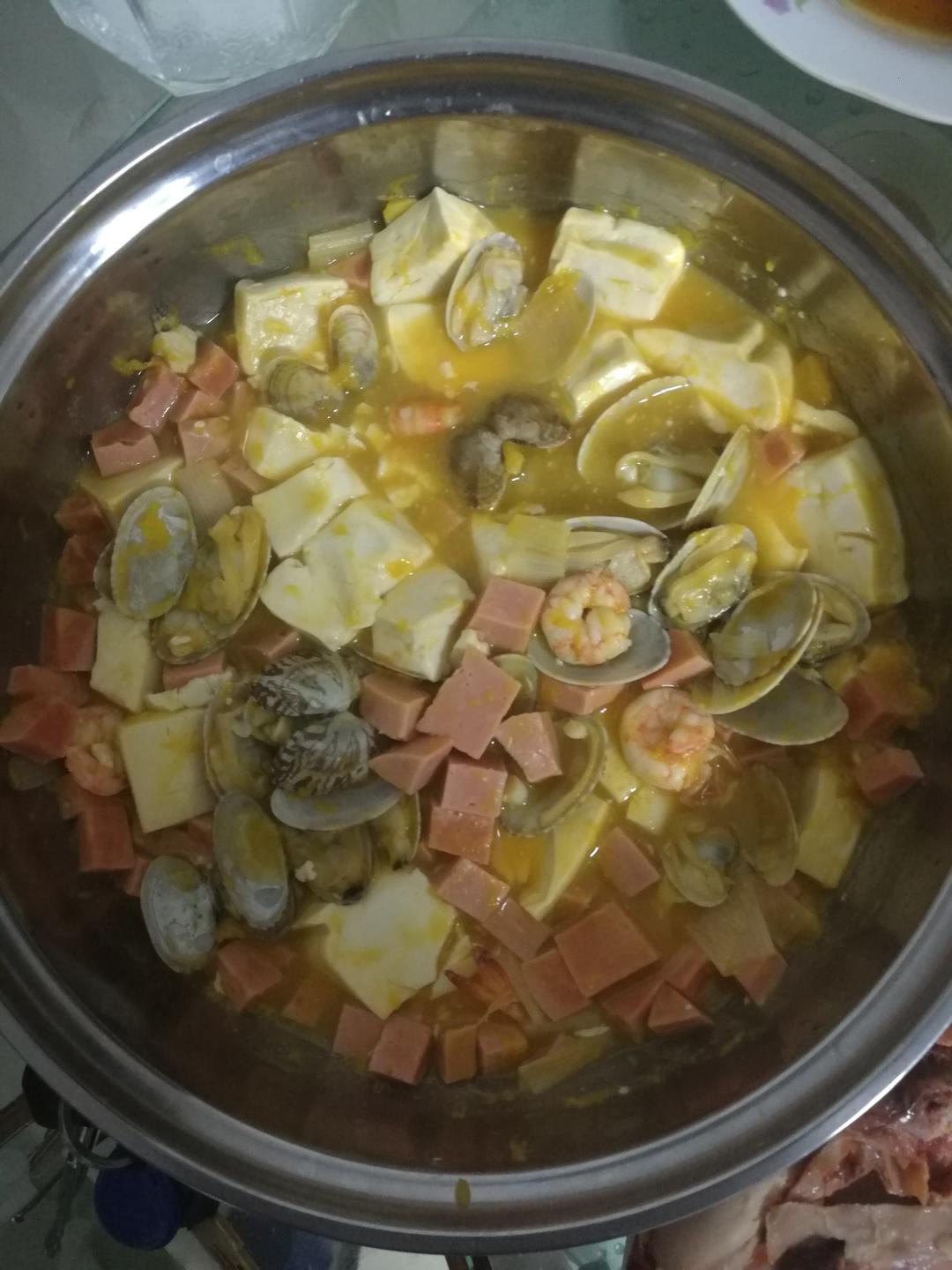 海鲜豆腐南瓜炖