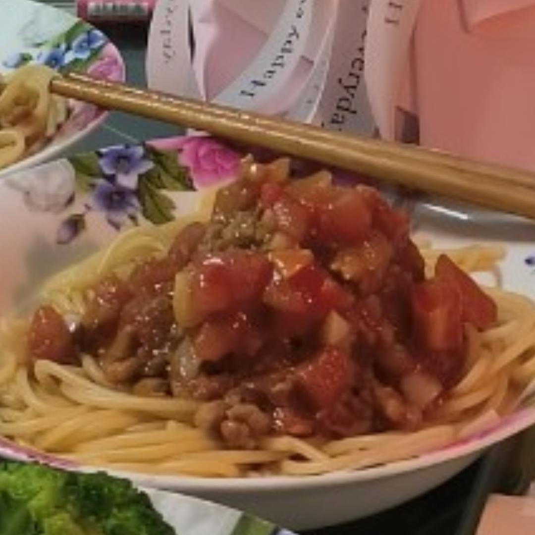 （完胜必胜客的）番茄肉酱意大利面～