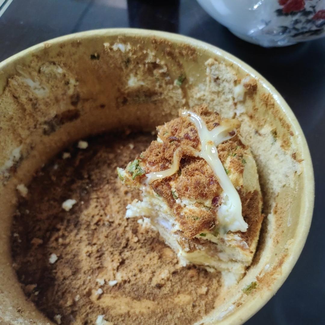爆浆葱花火腿肉松蛋糕