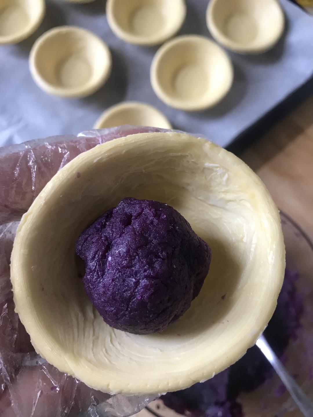 蛋挞皮紫薯酥～超级简单快手（榴莲酥各种酥）的做法 步骤4