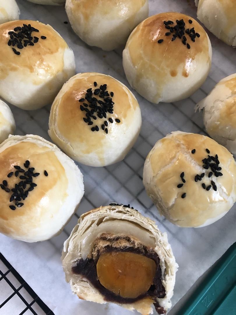 超简单 免揉 酥掉渣的蛋黄酥(超详细附全程视频)不破酥『万能酥皮』