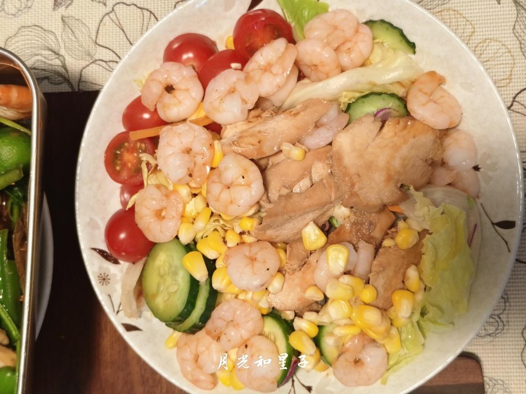 低脂低卡❗️油醋汁 ❗️鸡胸肉蔬菜沙拉