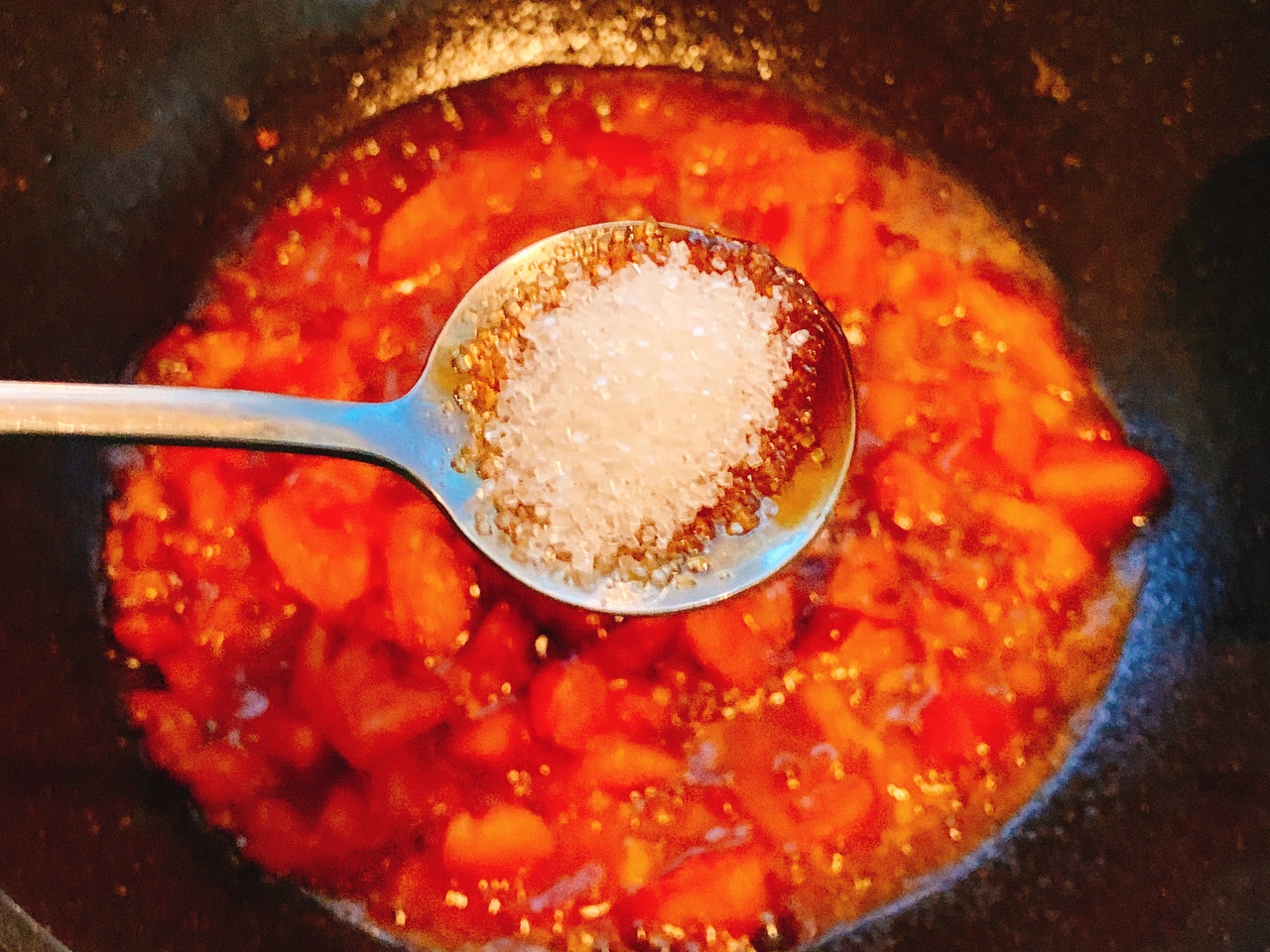 酸爽开胃❗️超级好吃的番茄火腿鸡蛋盖浇面的做法 步骤9