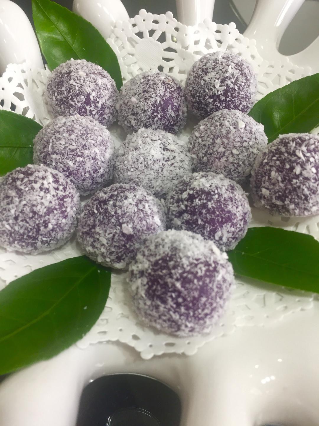 紫薯糯米糍的做法