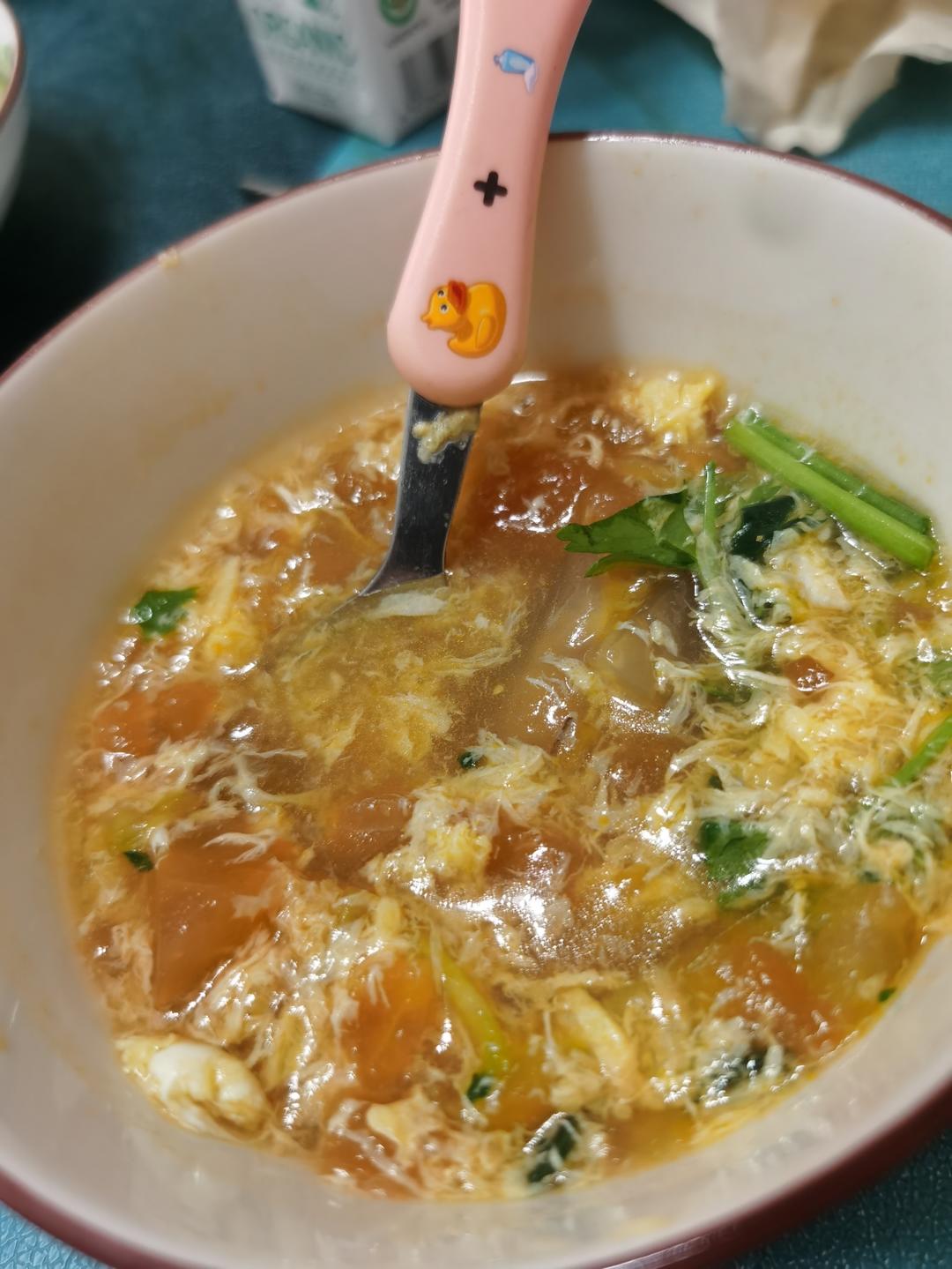 【跟我做不会错】简单又好喝的西红柿鸡蛋汤，家常又营养哦