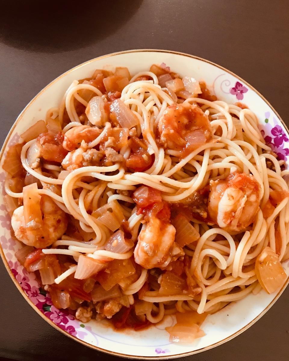 虾仁番茄意面
