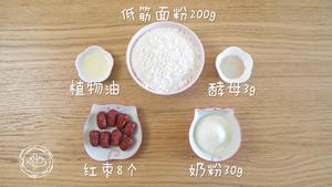 8m+红枣奶香蒸糕(宝宝辅食)的做法 步骤2