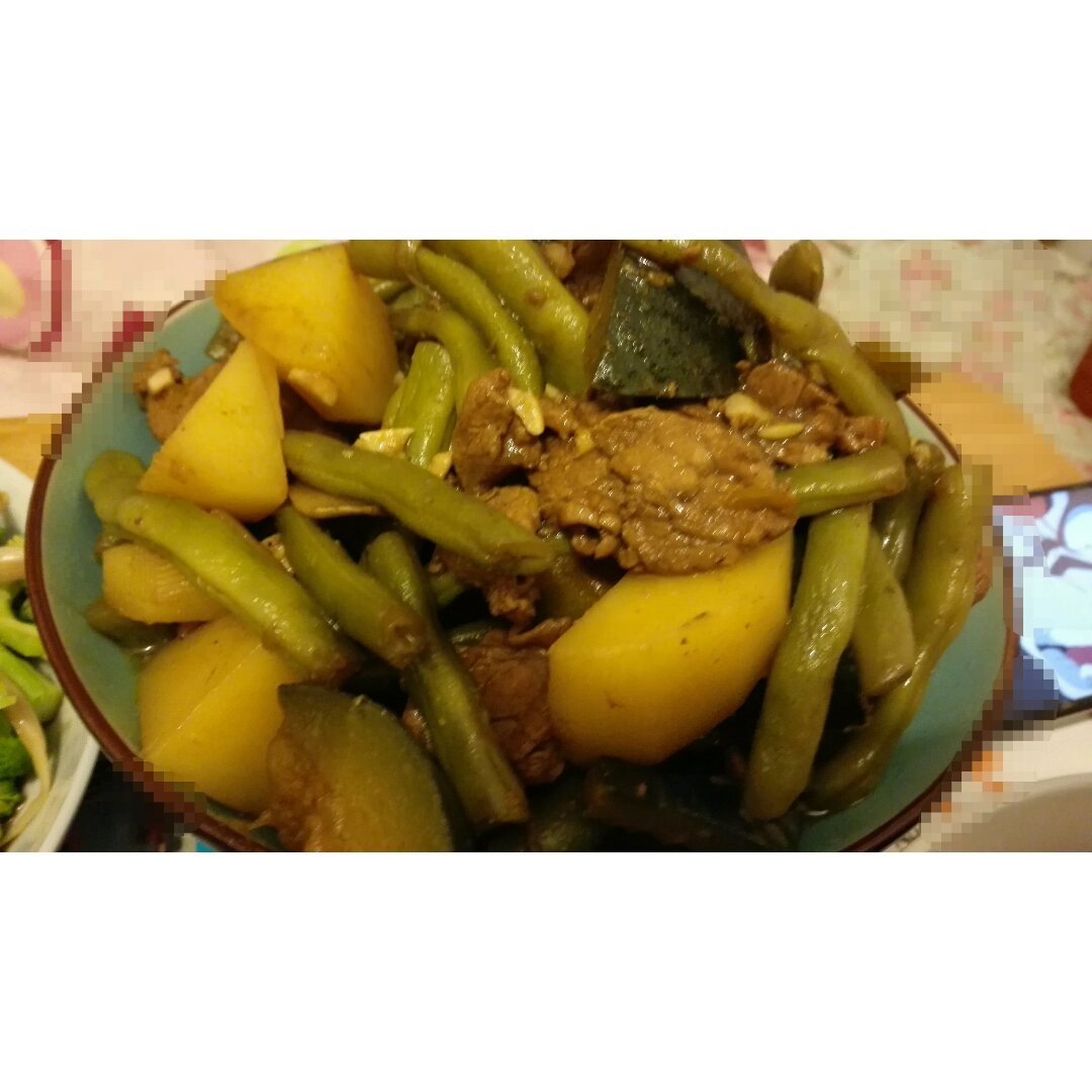 豆角炖肉窝瓜（东北版）