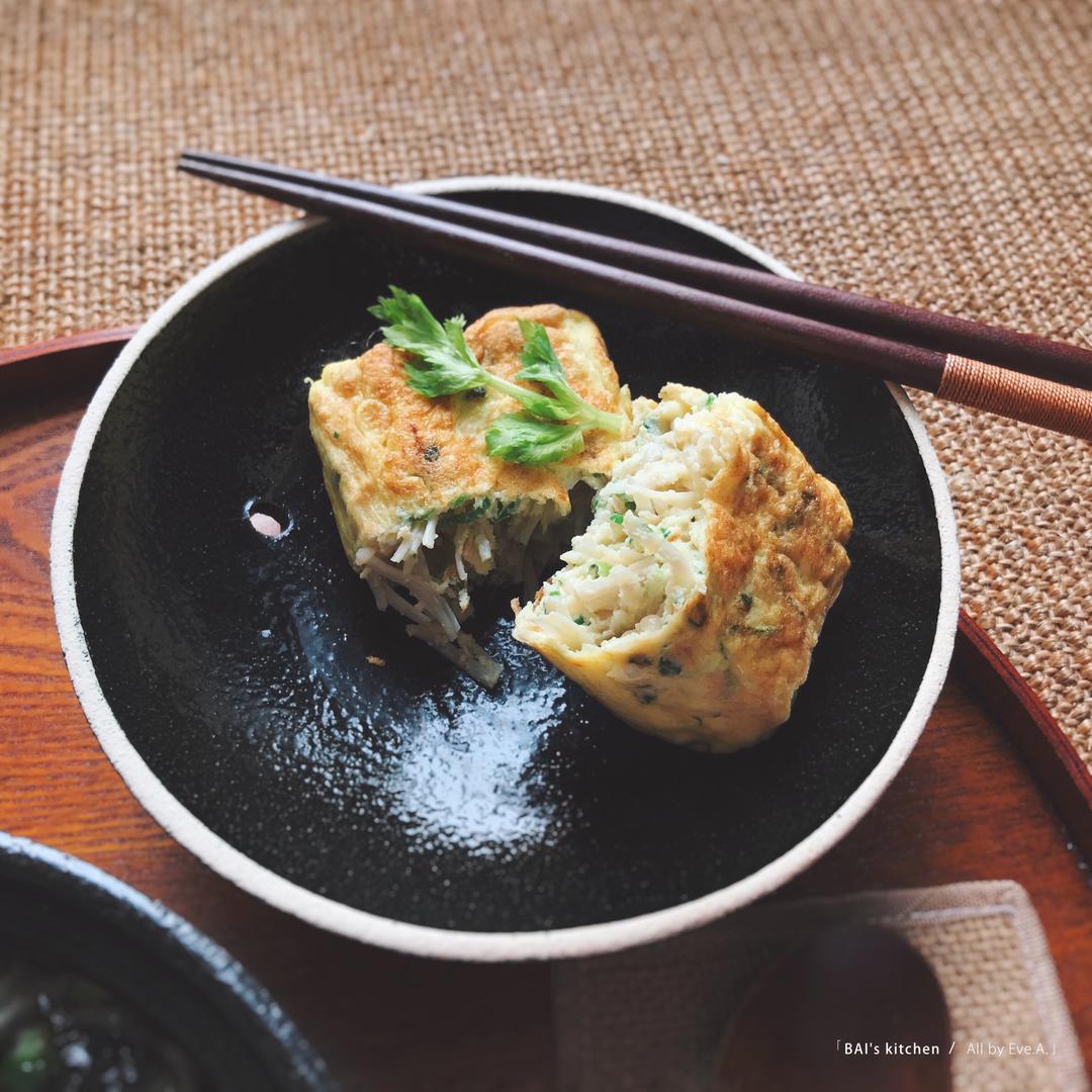 爆汁金针菇厚蛋烧（步骤超细致的玉子烧🥢）