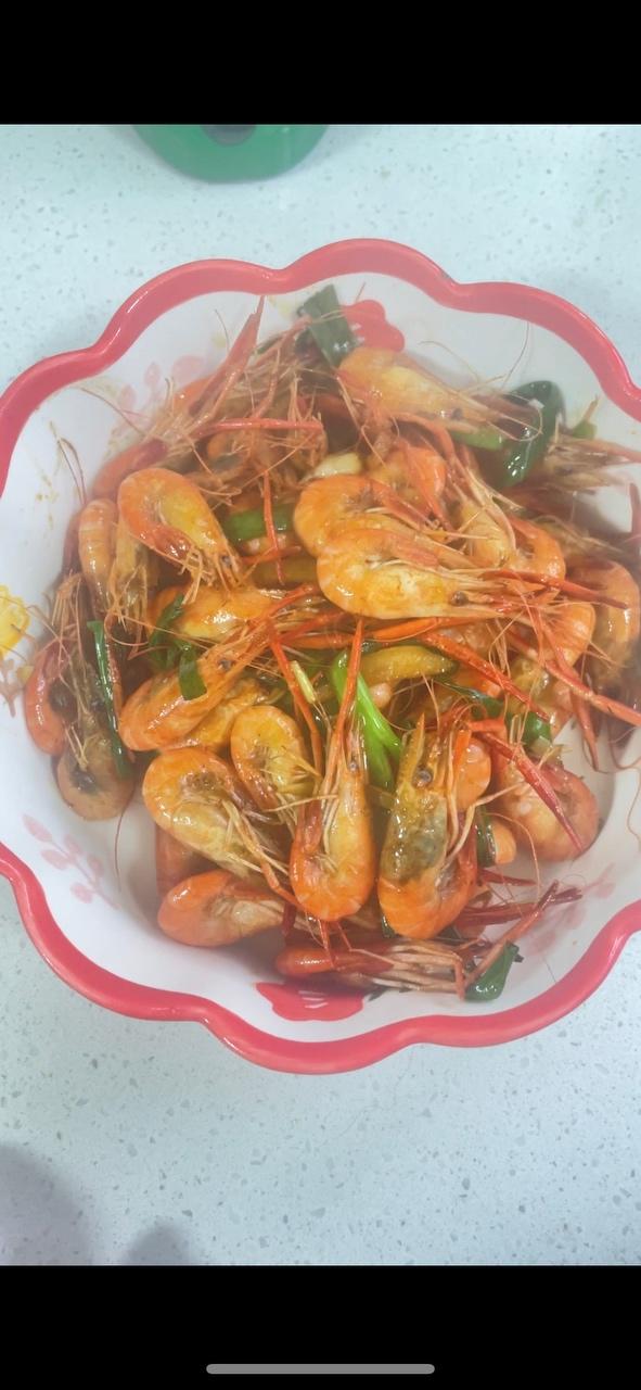 葱爆河虾