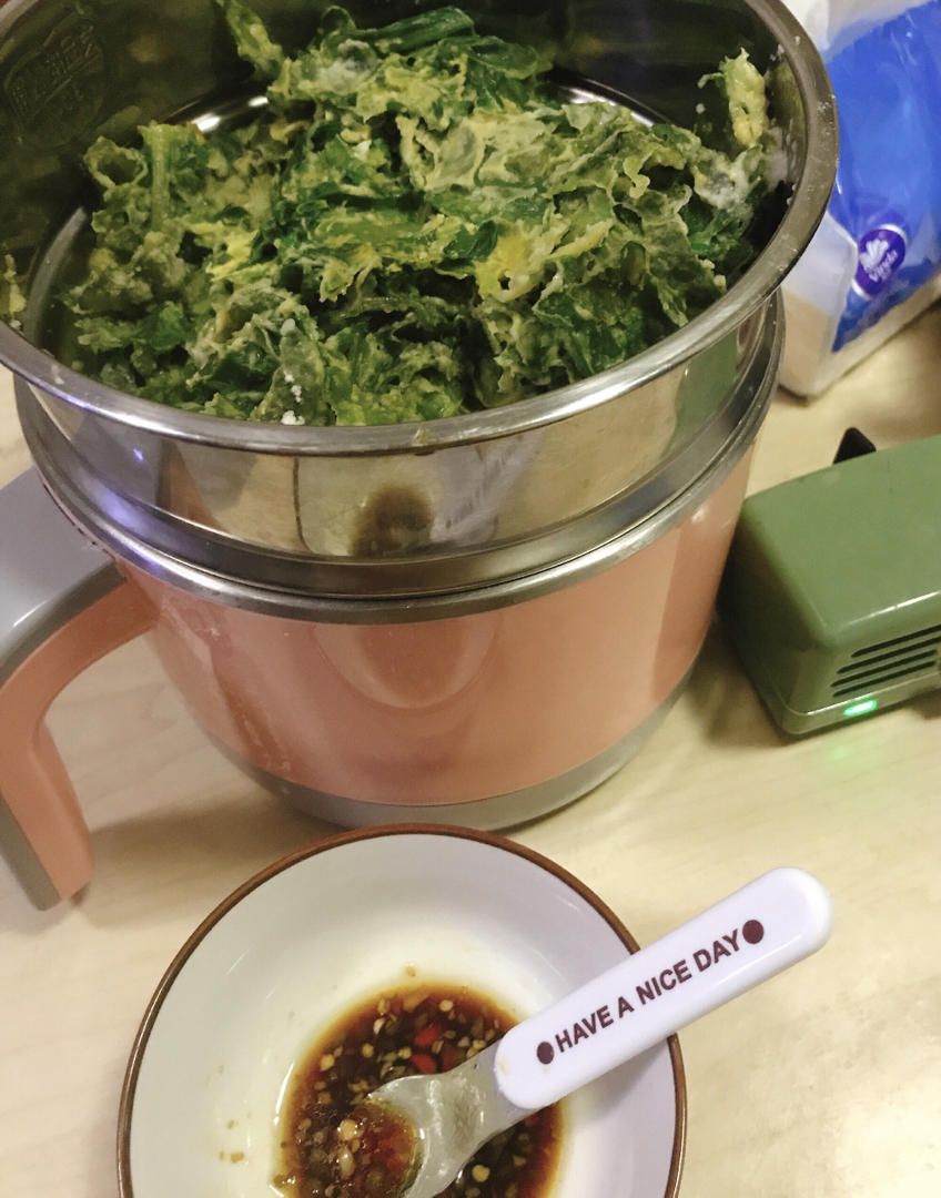 吃到撑的蒸茼蒿