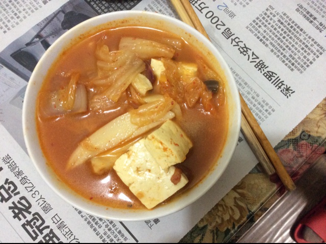 辣白菜豆腐汤