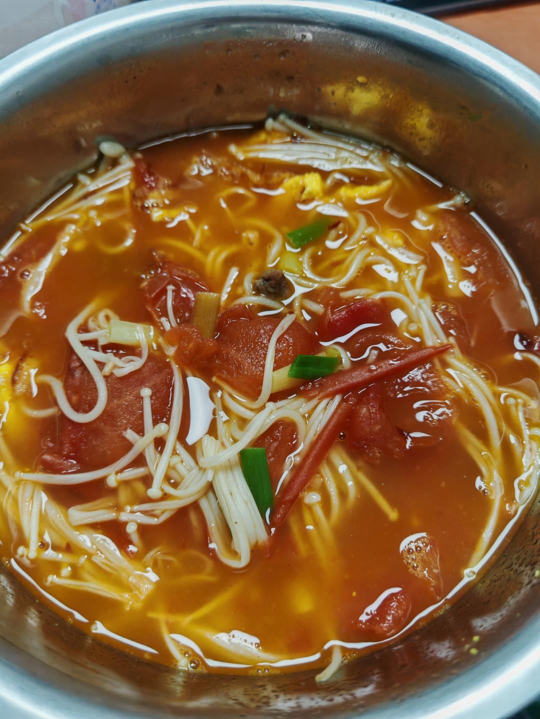 番茄金针菇鸡蛋汤（减脂版）